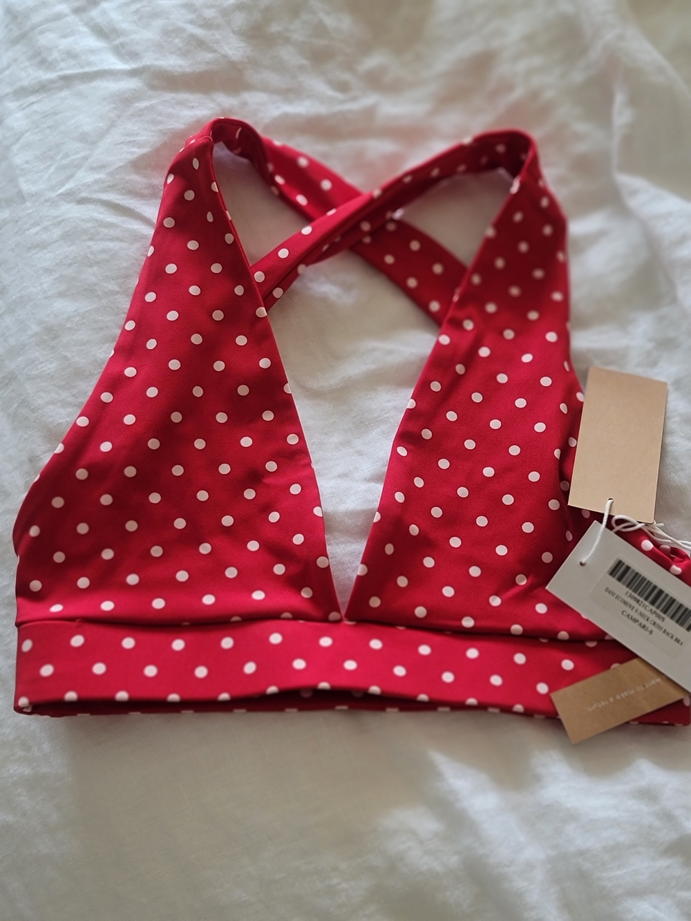 Reformation Red Polka Dot Halter Top